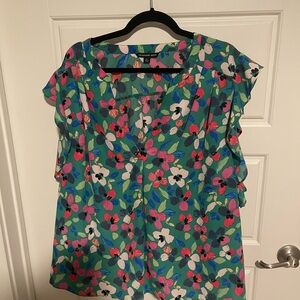 Zac & Rachel Floral Blouse - Blue and Pink